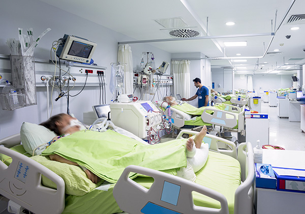 Intensive care in the hospital, COVID-19