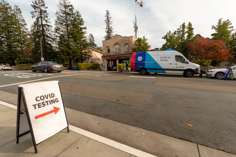 COVID19 PCR testing site at City Hall Piedmont Exedra